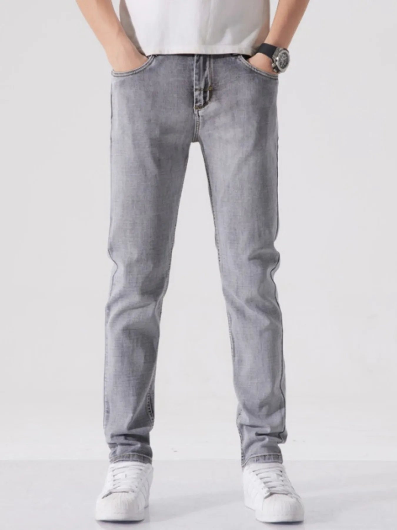 Men's Slim Fit Washed Jeans