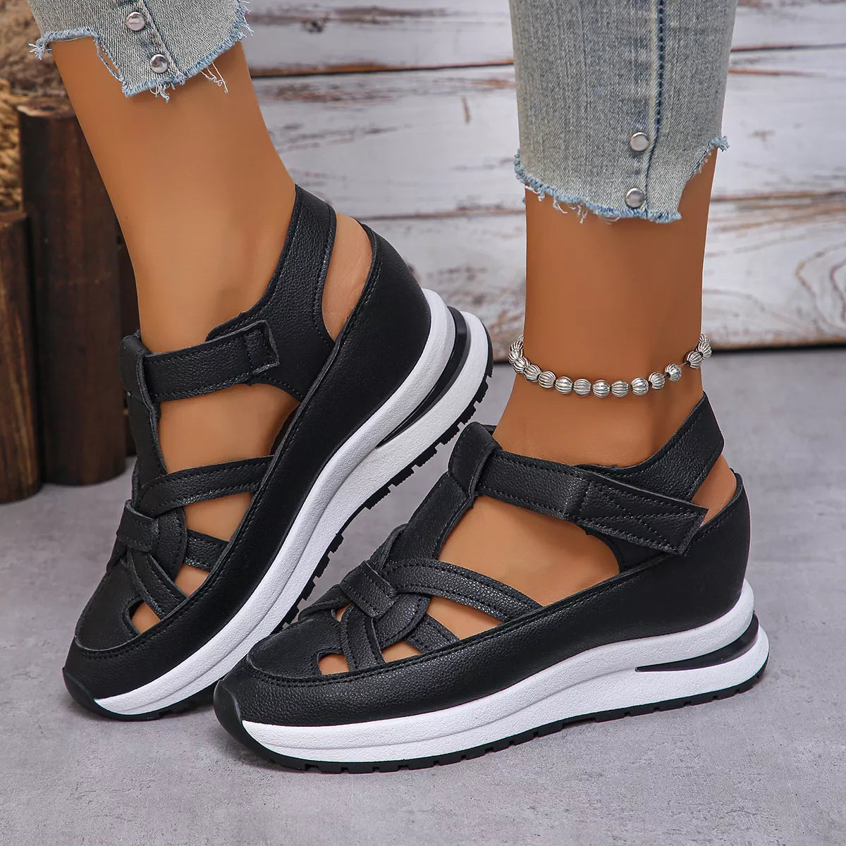 Velcro Wedge Sandals
