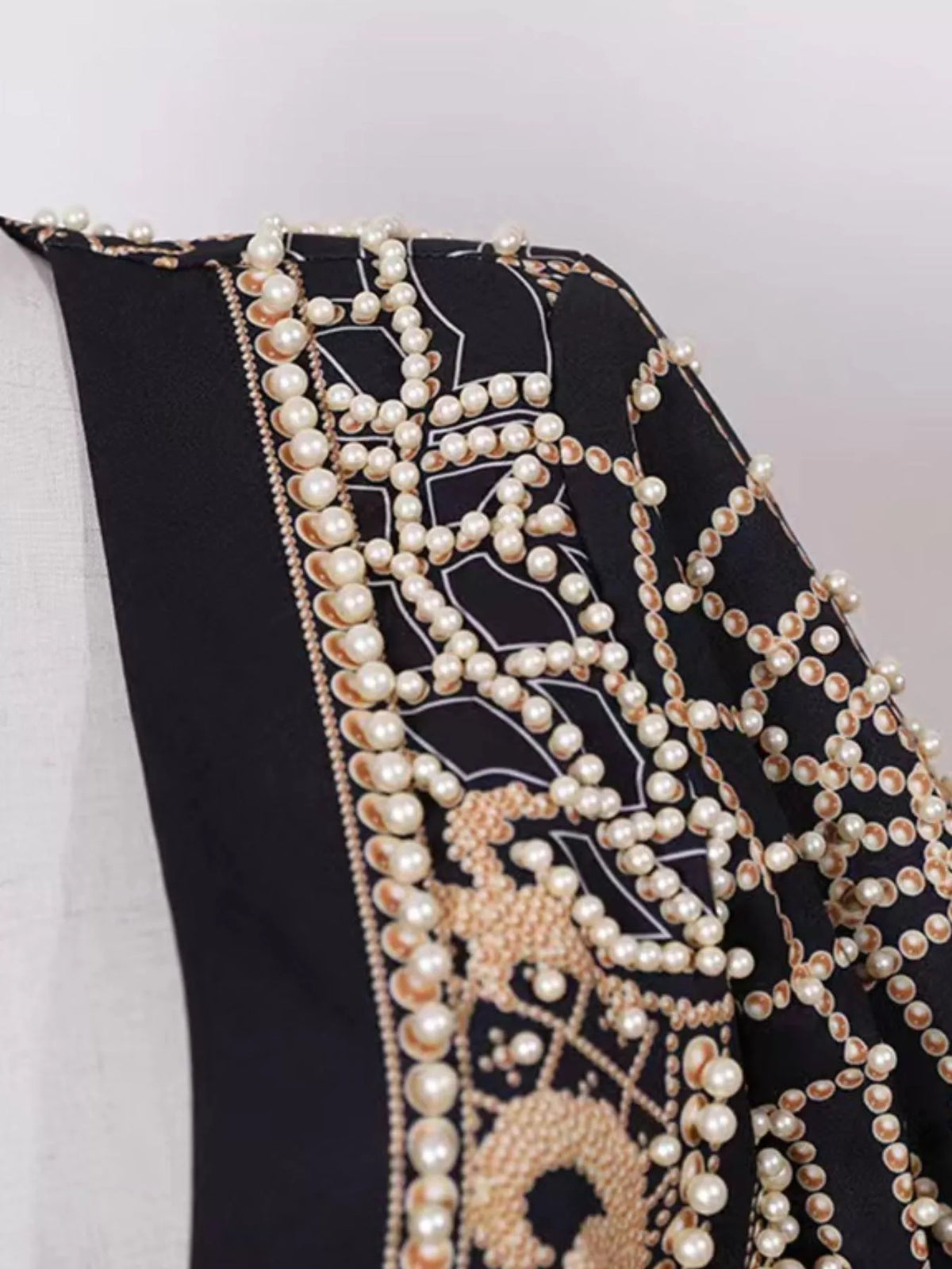 Full Size Embellished Pearl One-Button Blazer Plus Size