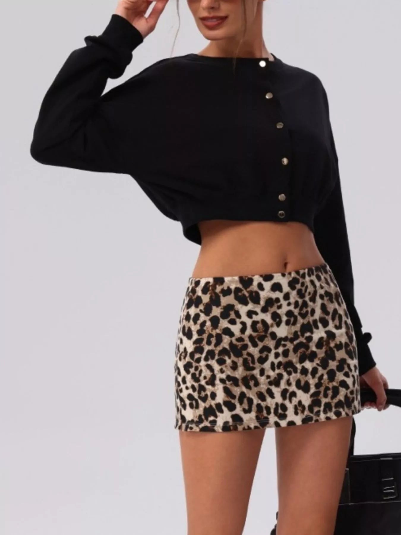 Cropped Button-Down Active Cardigan