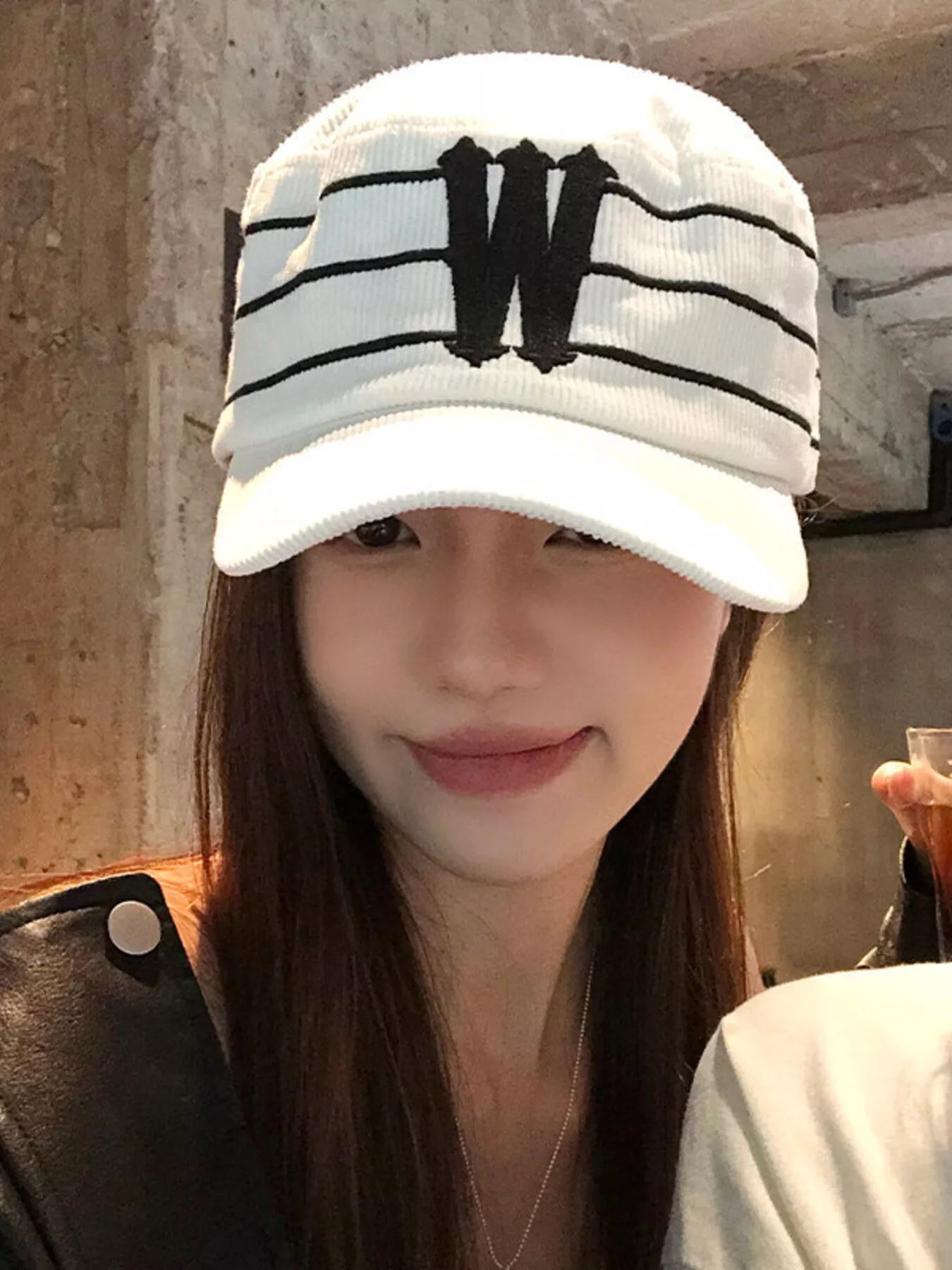 Striped Letter 'W' Baseball Cap