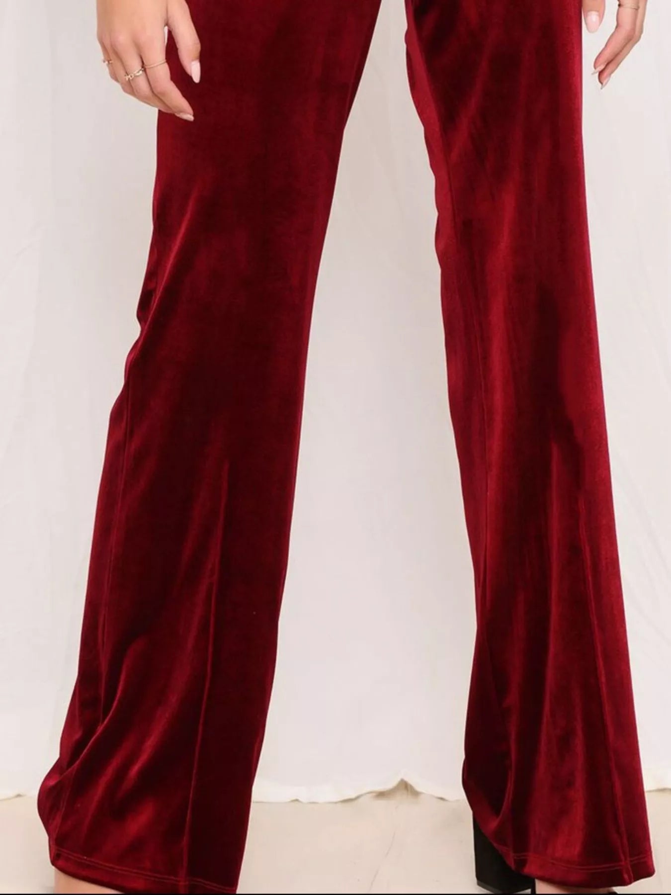 Full Size Velvet Wide Leg Pants Plus Size