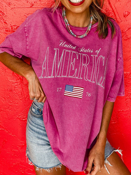 AMERICA 1776 Graphic Mineral Wash Cotton Tee