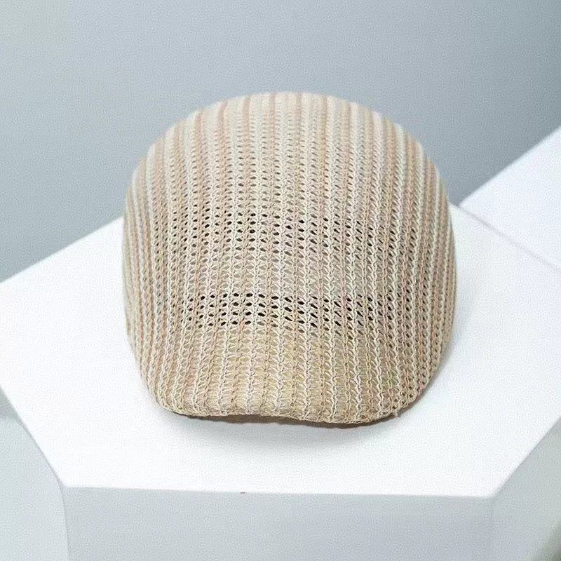 Striped Breathable Beret Hat