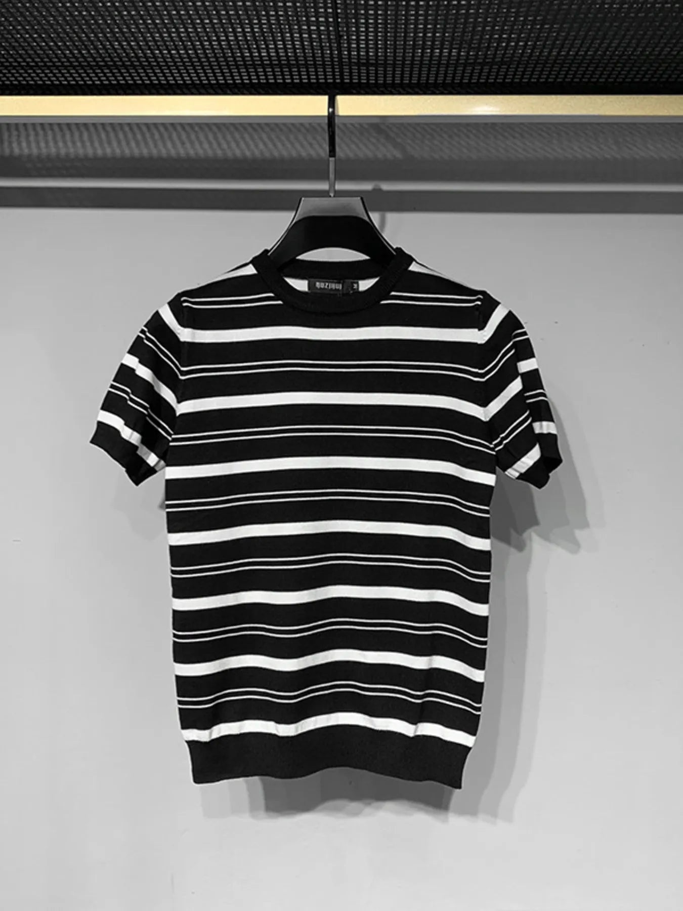 Men's Plus Size Classic Striped Short Sleeve Knit T-Shirt