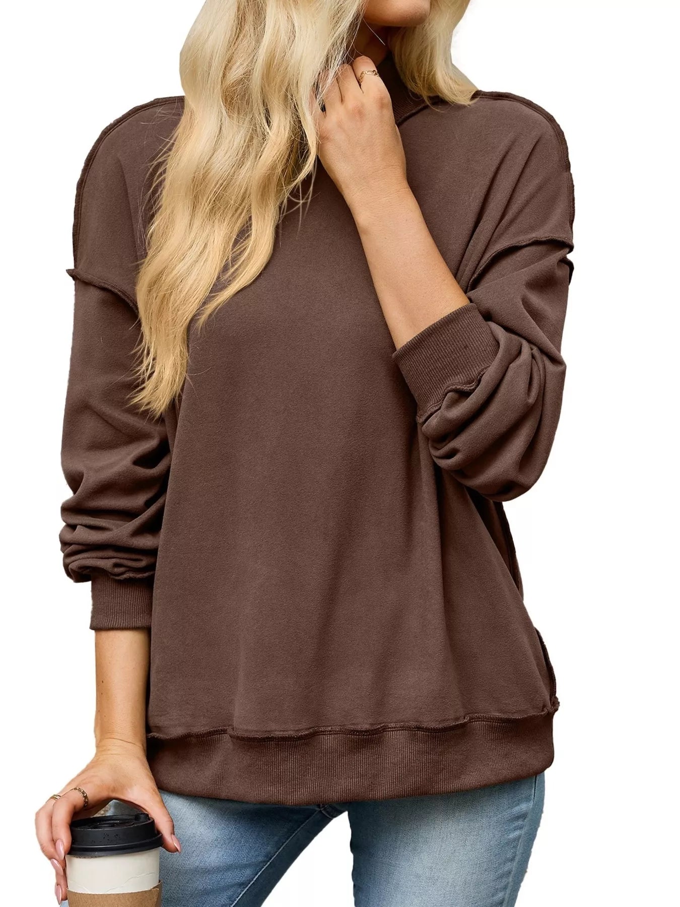 Loose Fit Crew Neck Sweatshirt