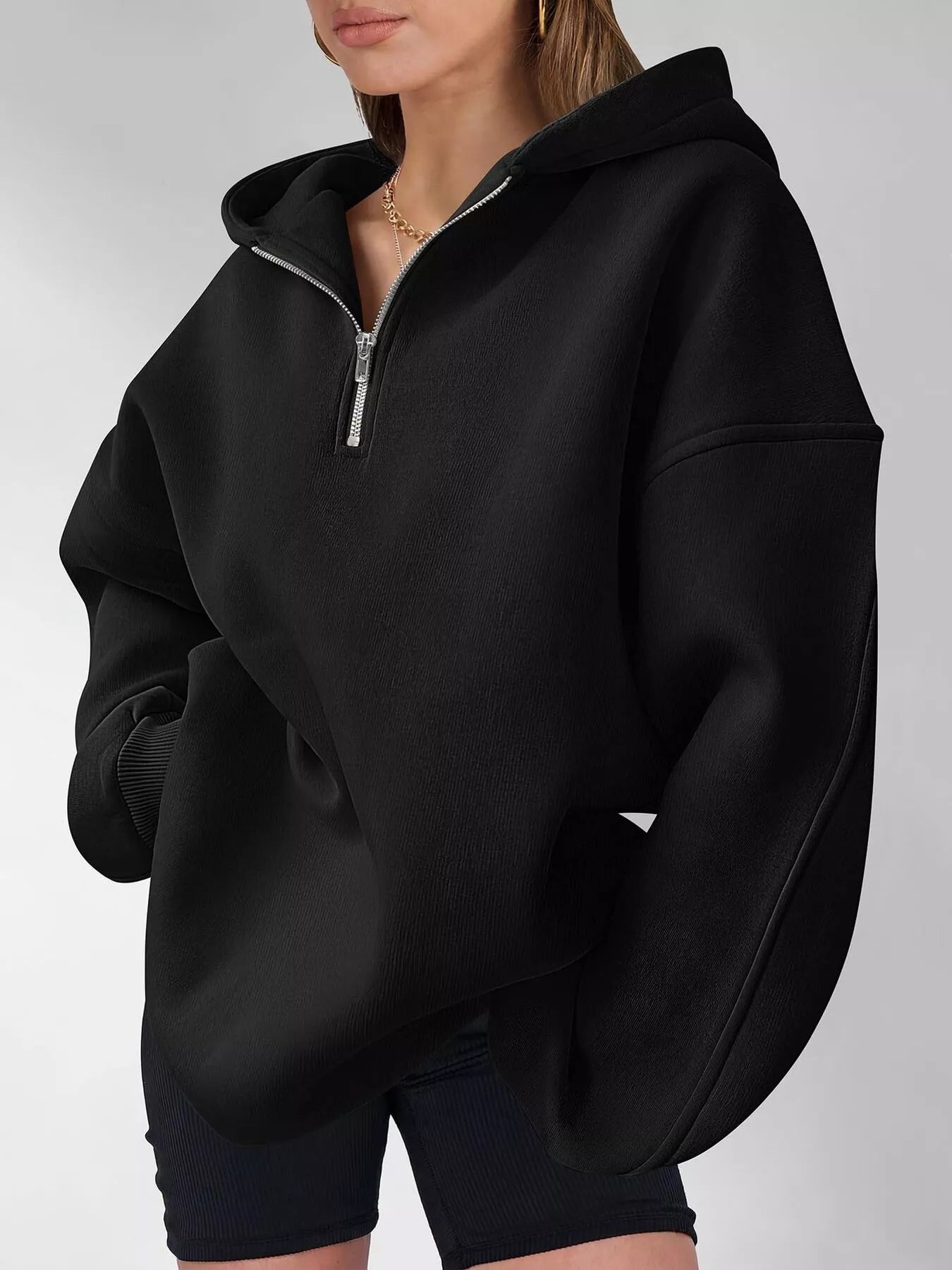 Oversized Quarter-Zip Hoodie