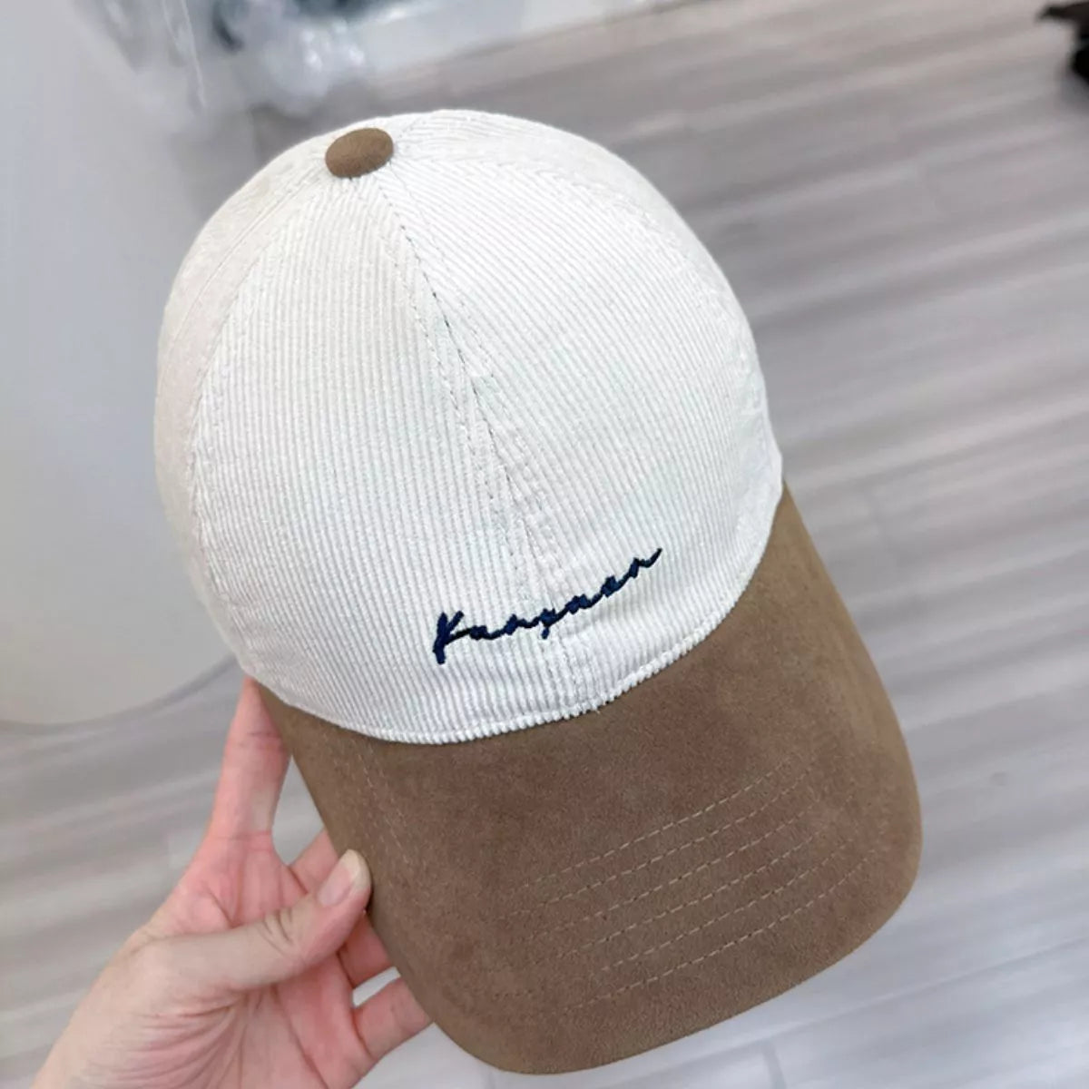 Embroidered Corduroy Baseball Cap