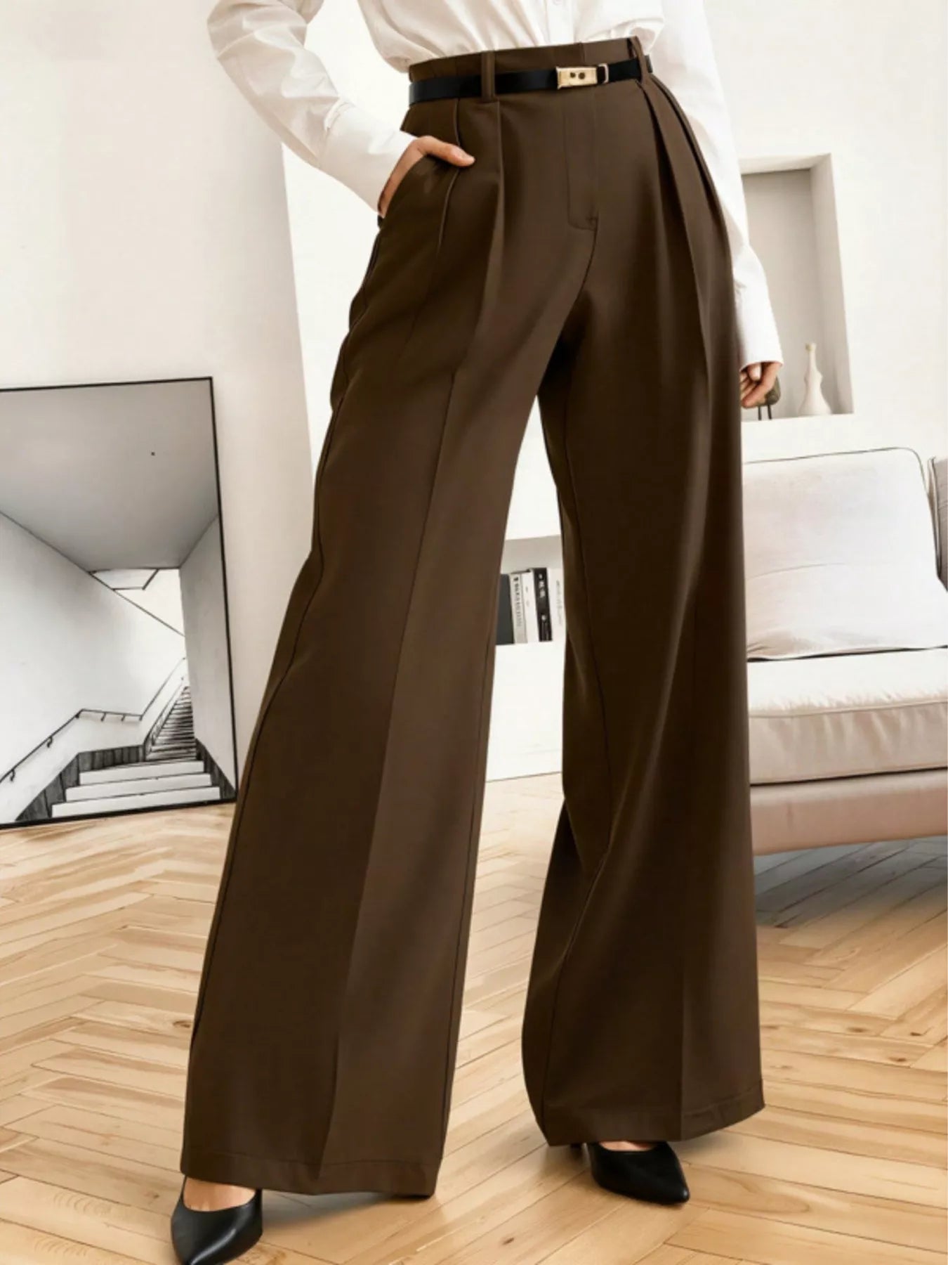 Wide Leg Pleated Pants