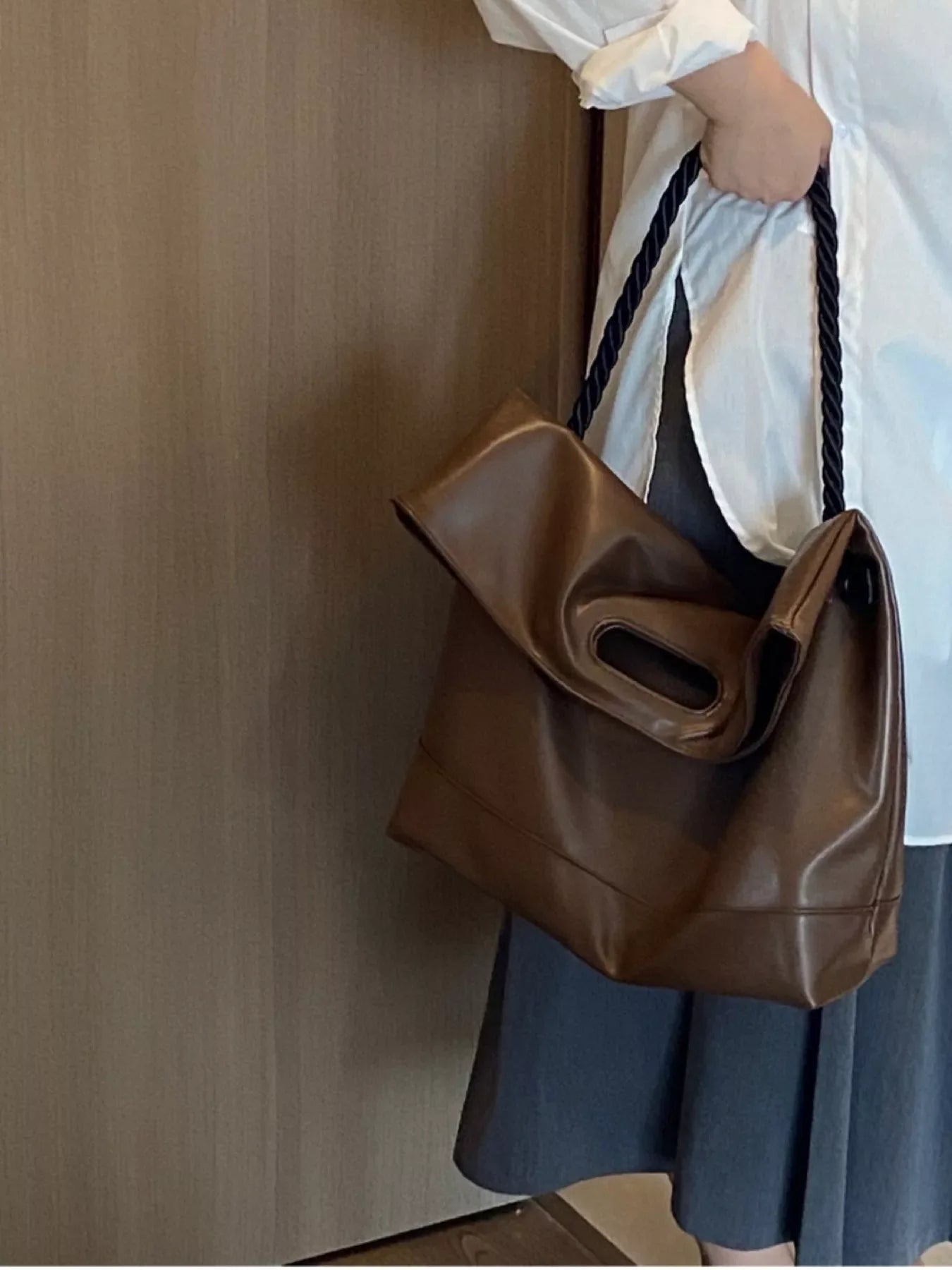 PU Leather Oversized Tote Bag