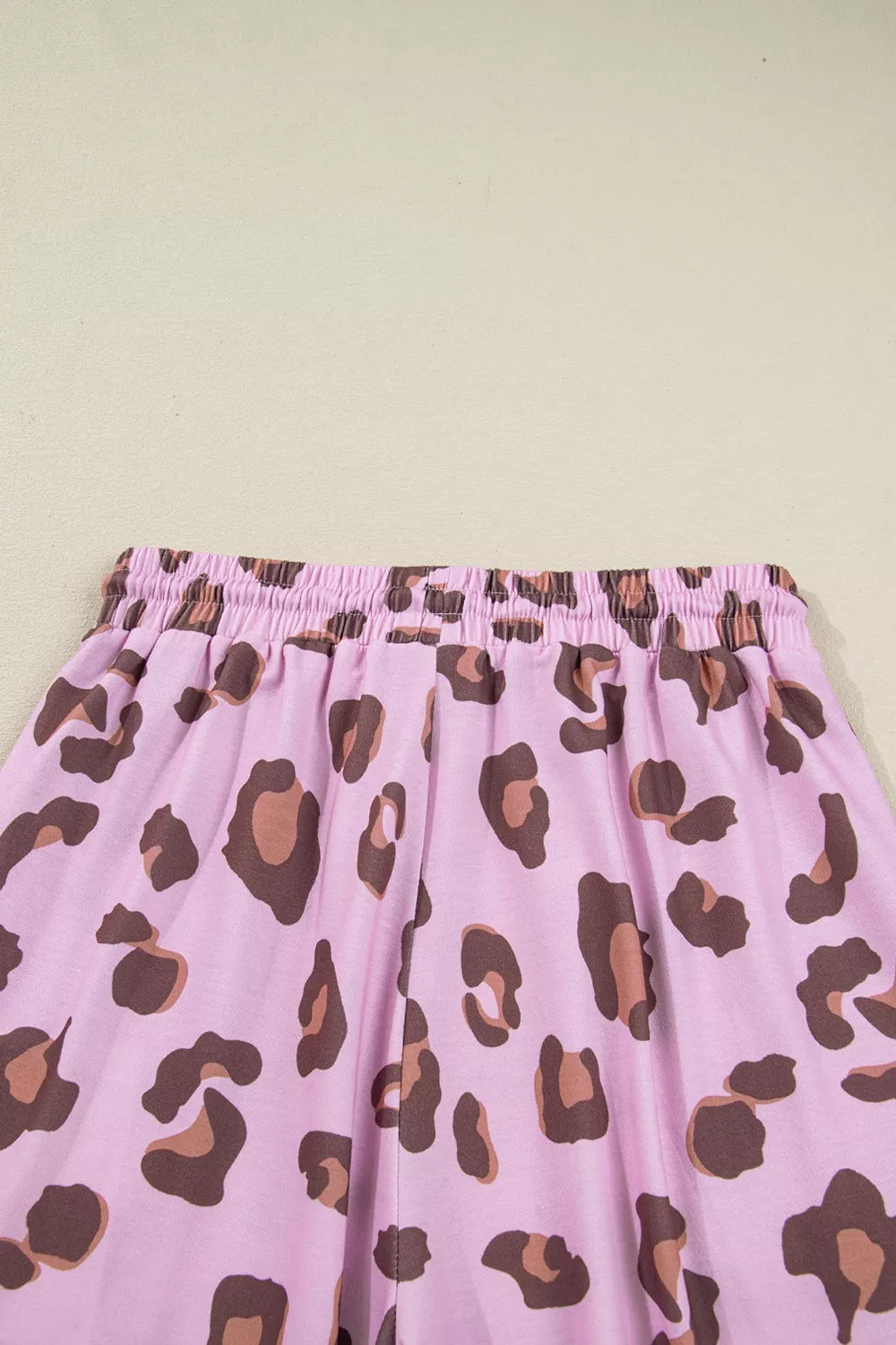 Drawstring Leopard Print Patch Pocket Loose Pants