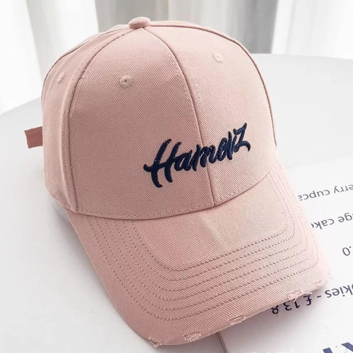 Distressed Embroidered Baseball Cap