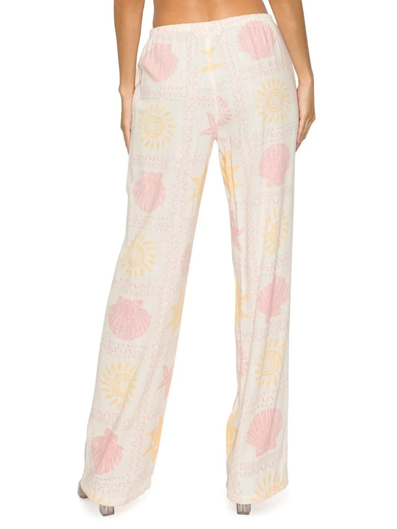 Printed Drawstring Straight Pants