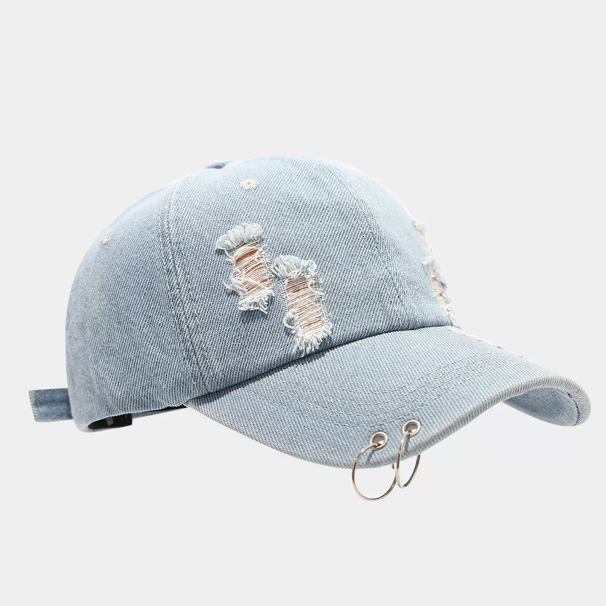Distressed Denim Baseball Cap