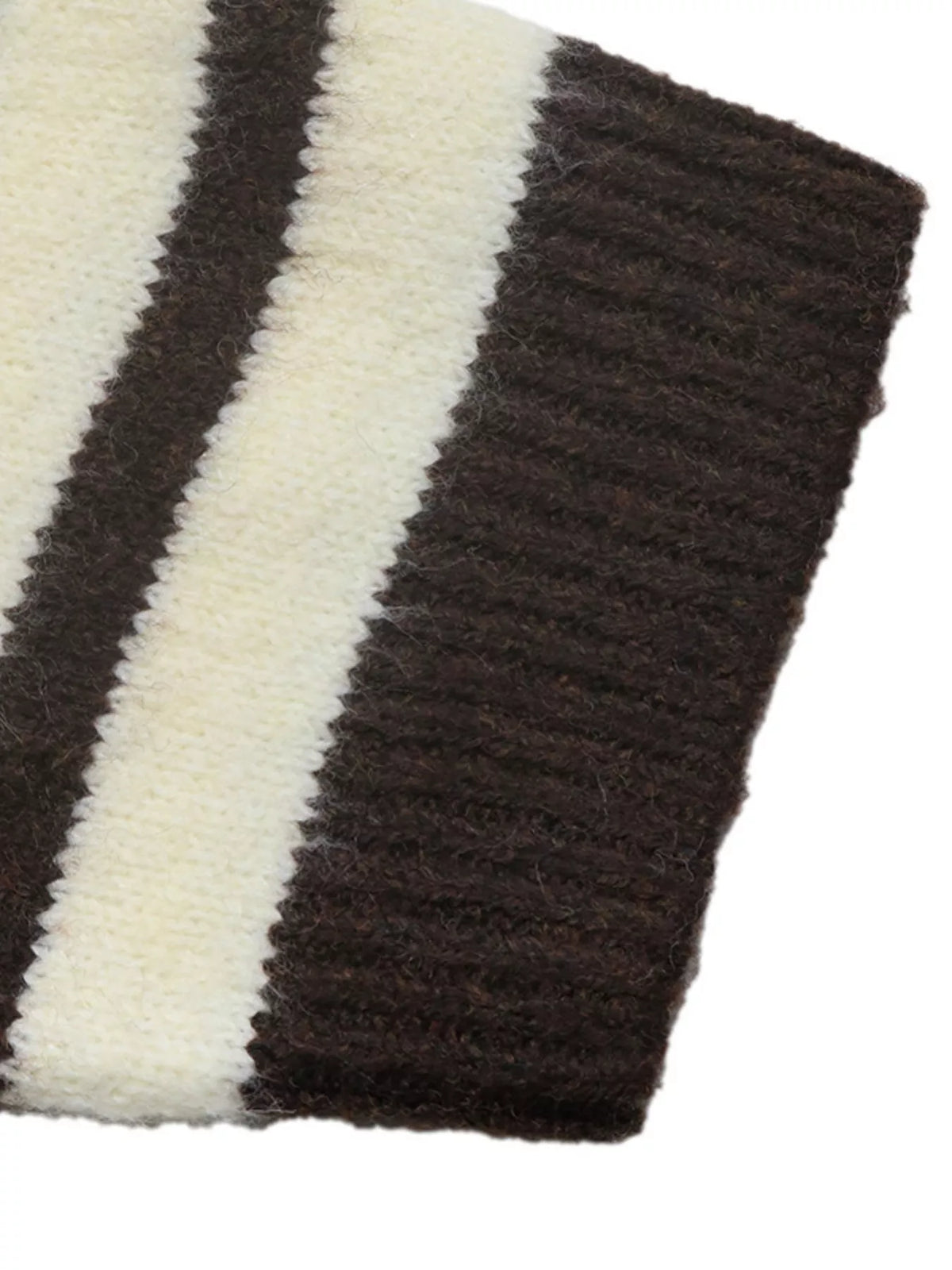 Striped Crew Neck Button-Down Cardigan
