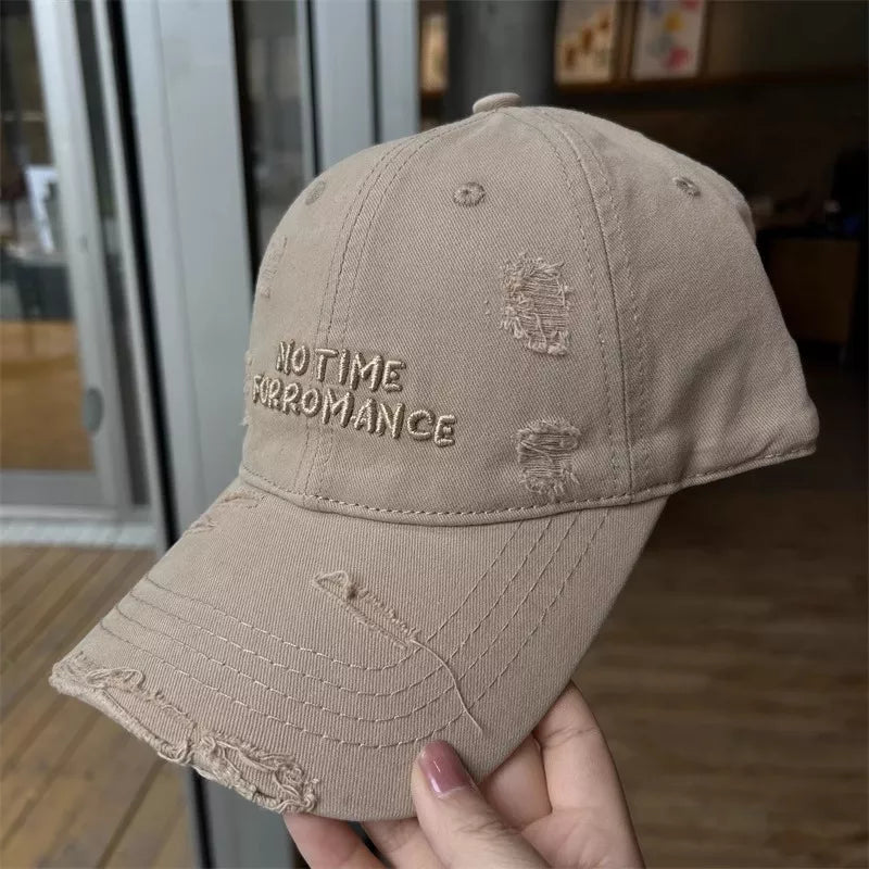 Distressed Embroidered Baseball Cap