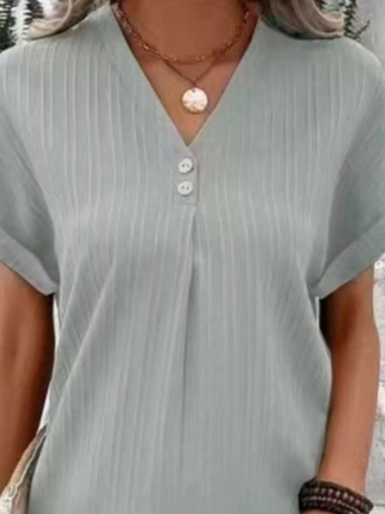Full Size Casual V-Neck Short Sleeve Dress Plus Size