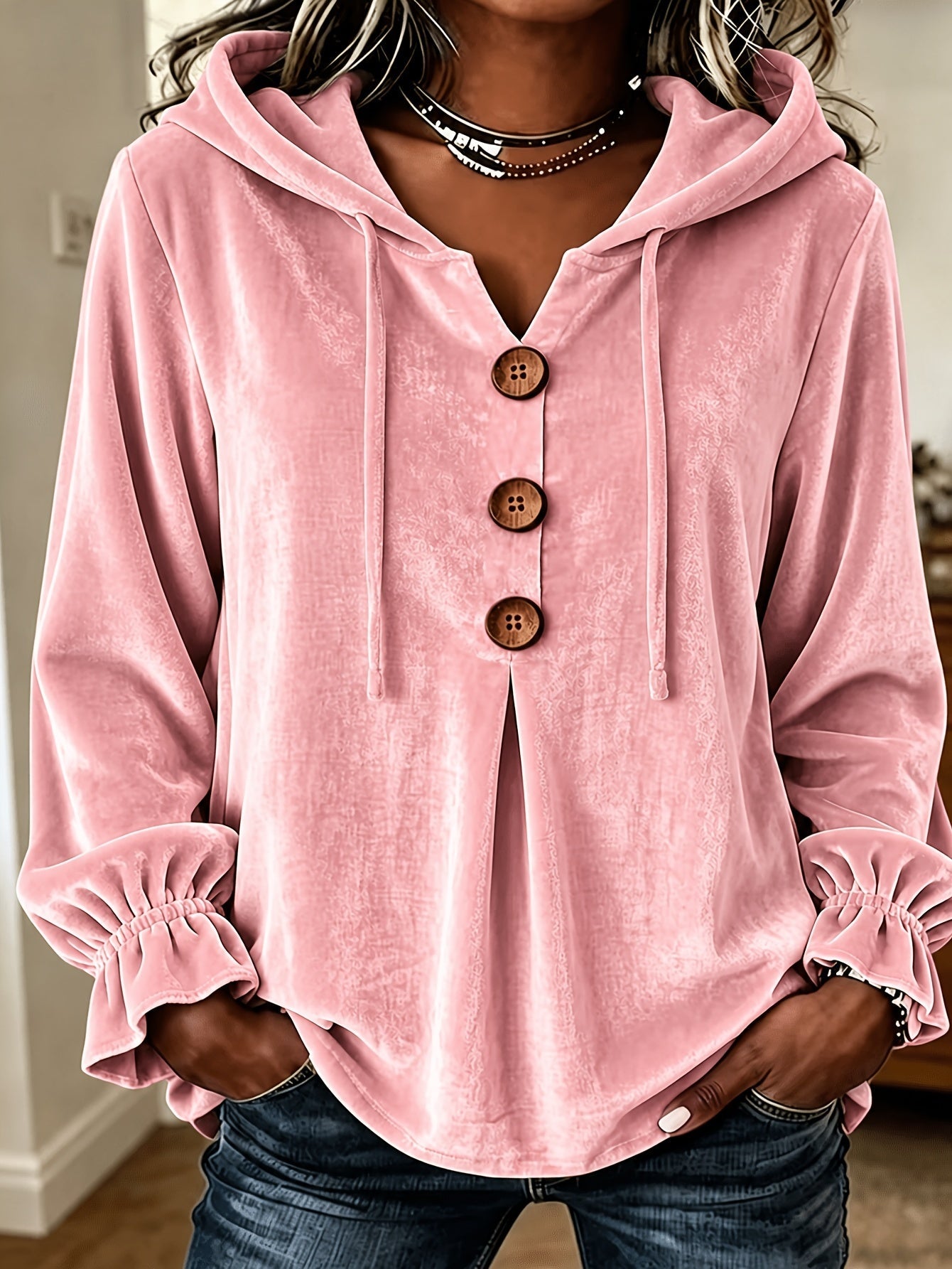 Velvet Long Sleeve Blouse | 8 Colors | S–5XL