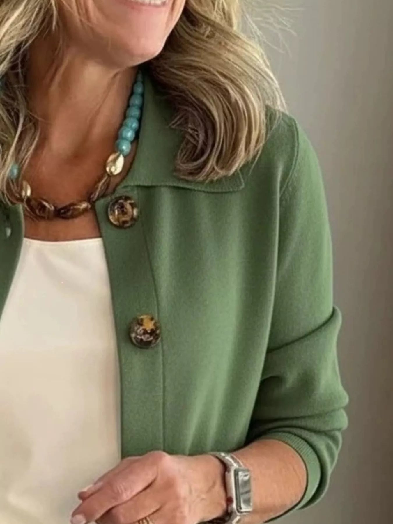 Full Size Long Sleeve Button-Down Outerwear Plus Size