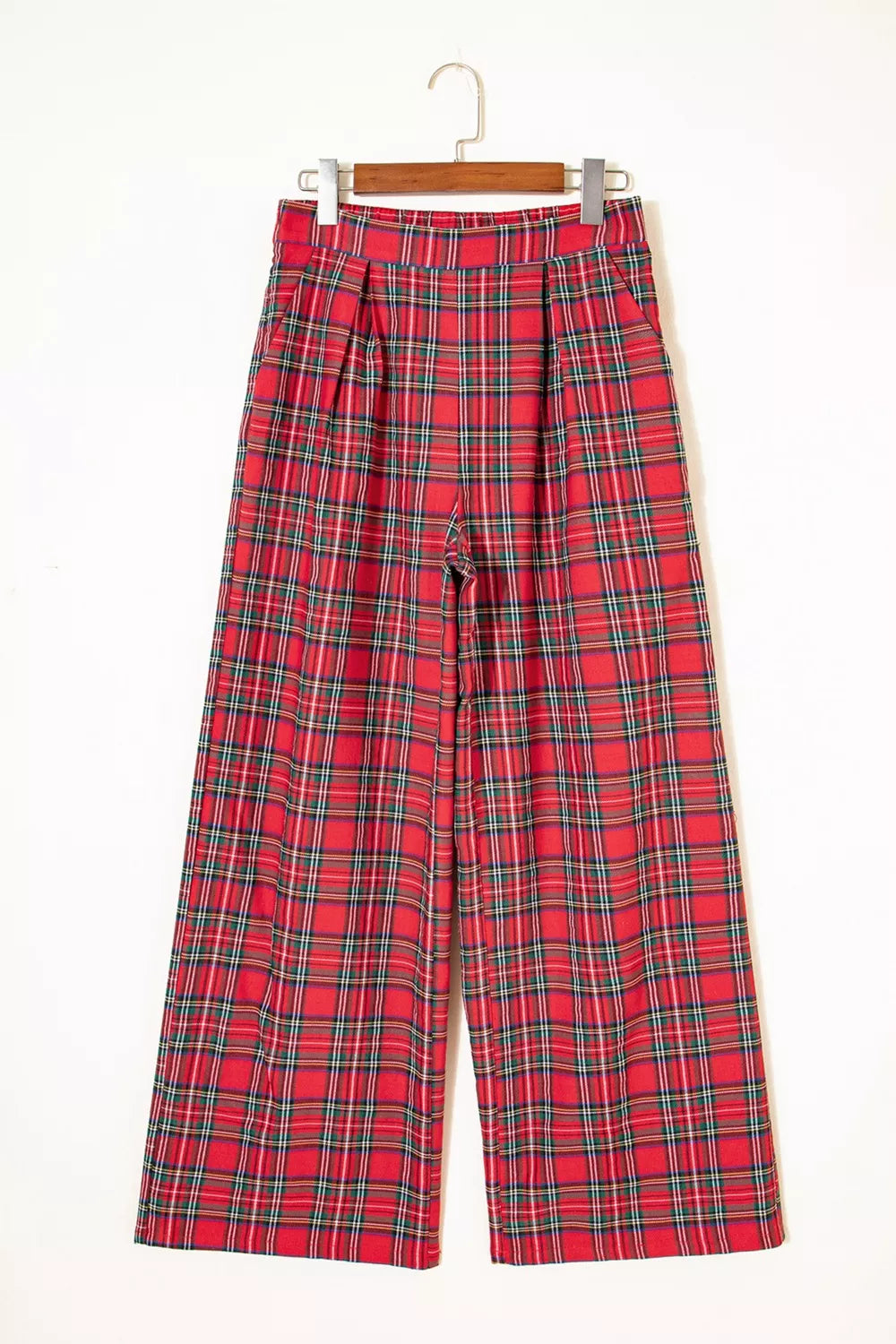 Plaid Wide-Leg Pants