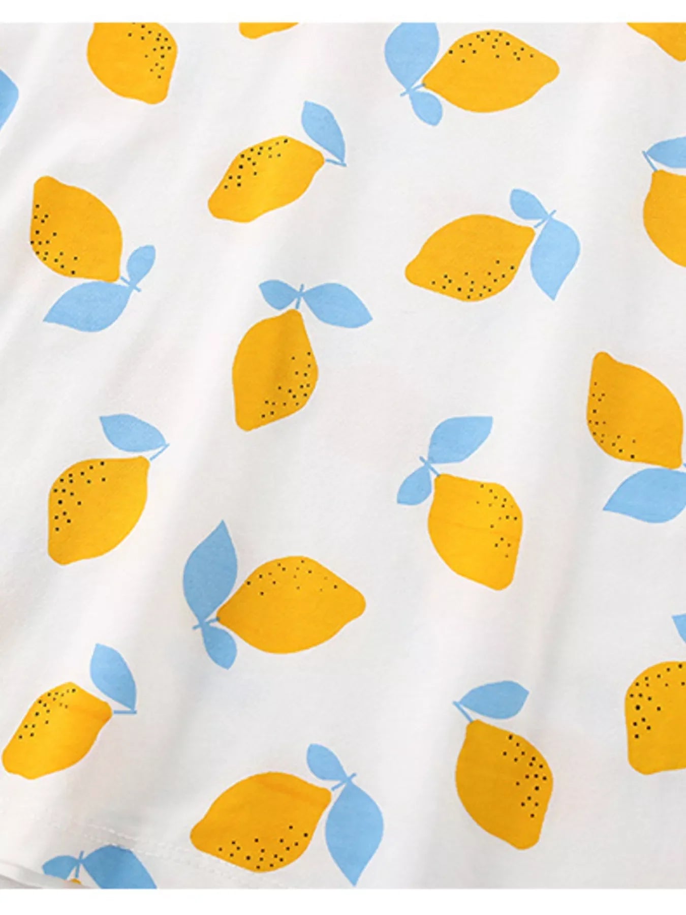 Children's Lemon Print Ruffle Sleeve Top and Shorts Set