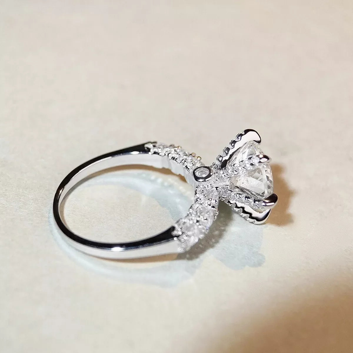 3 Carat 925 Sterling Silver Moissanite Geometric Ring