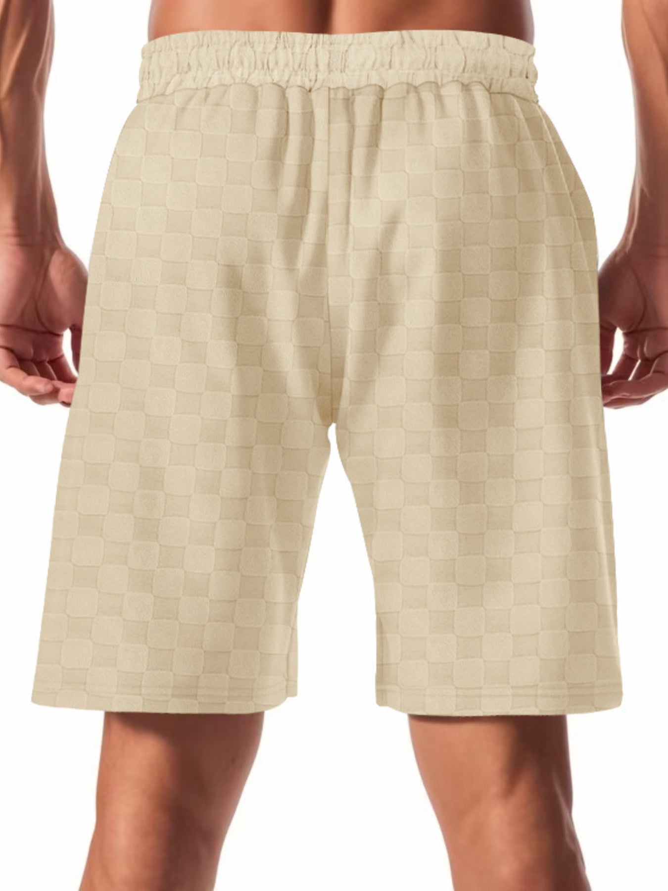 Men's Full Size Checkered Casual Drawstring Shorts Plus Size