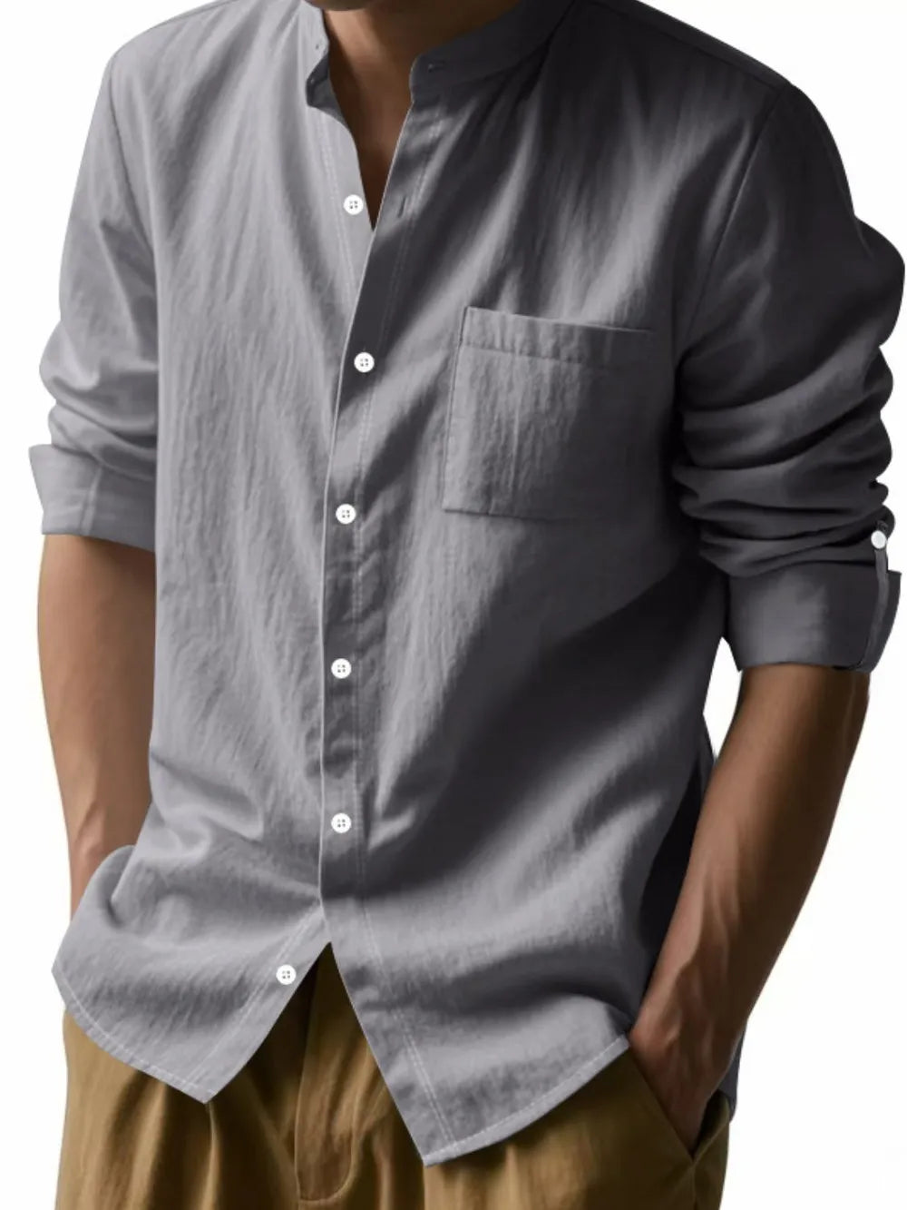Men's Full Size Button Down Long Sleeve Shirt Plus Size