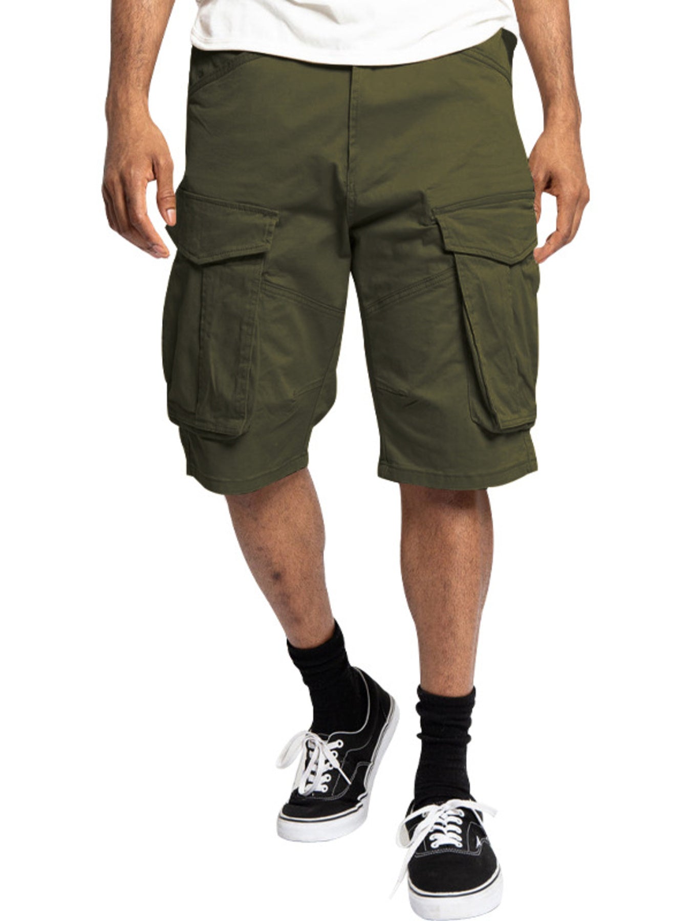 Men's Full Size Cargo Shorts with Multiple Pockets Plus Size