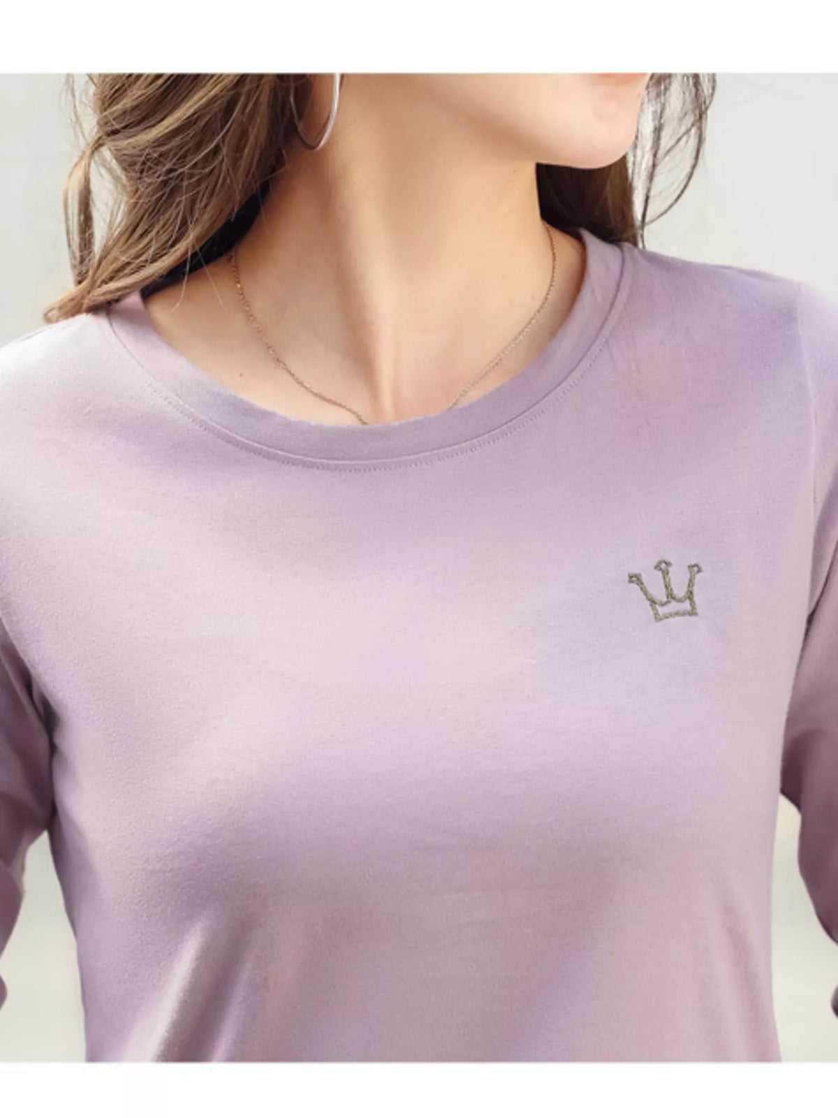 Full Size Crown Long Sleeve T-Shirt Plus Size