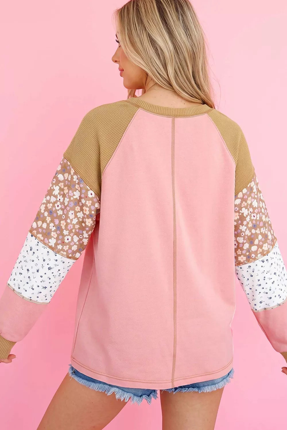 Floral Print Raglan Sleeve Sweatshirt