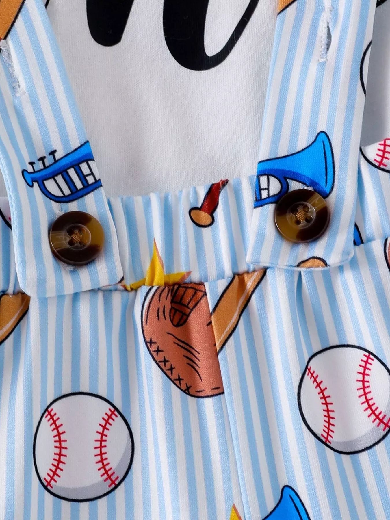 Children's Baseball Themed Bodysuit and Suspender Set