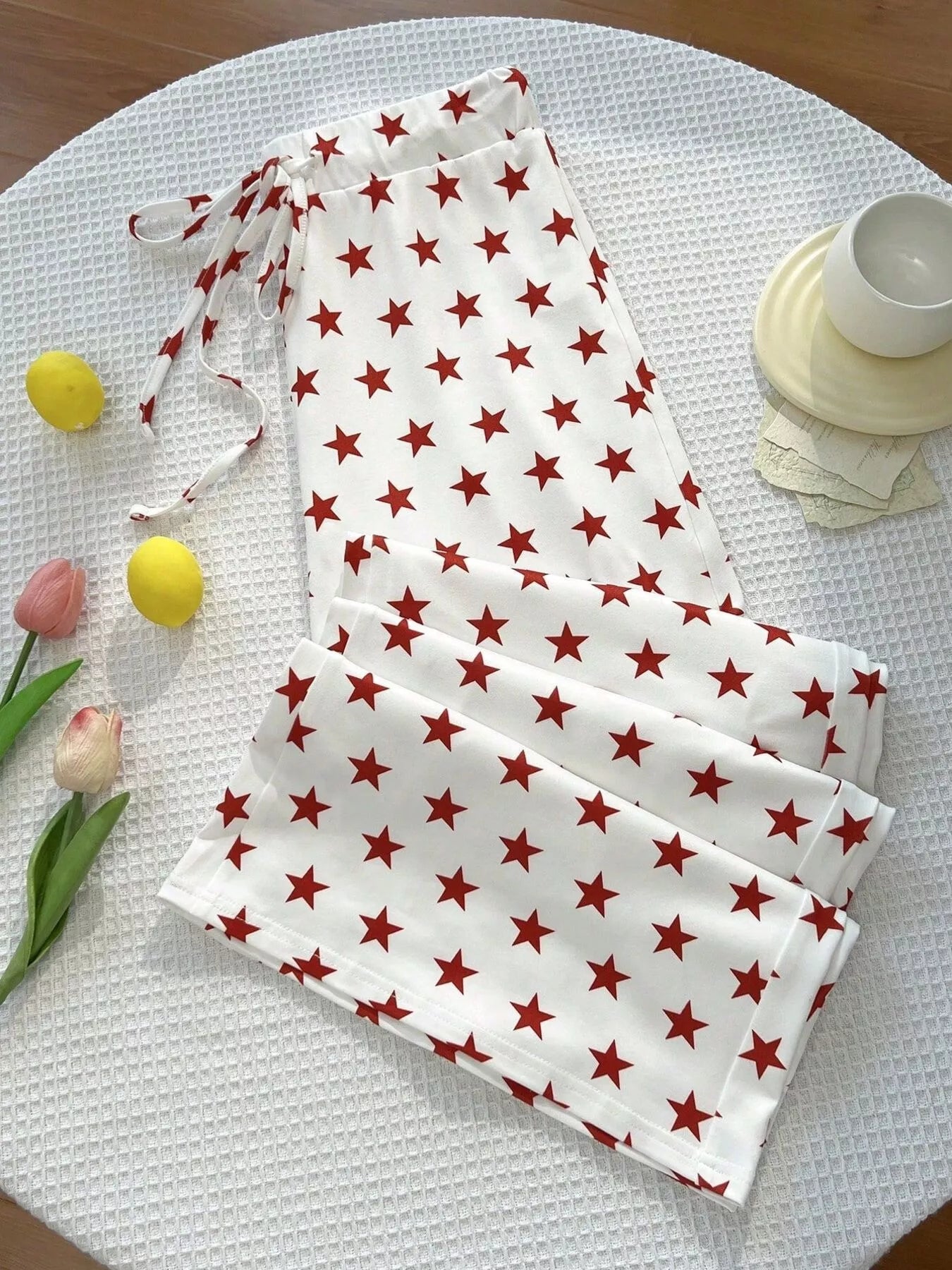 Casual Star-Print Drawstring Pants