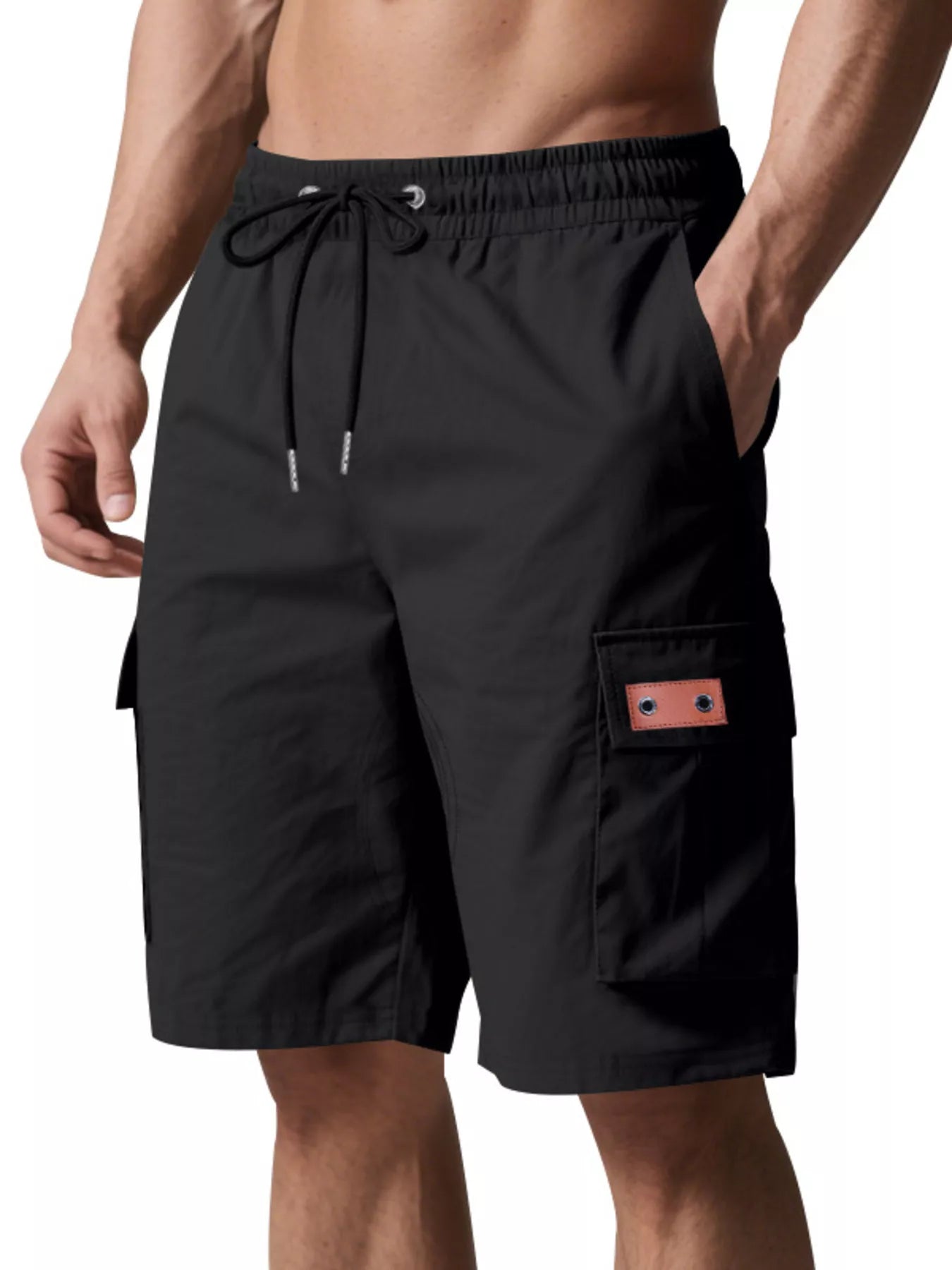 Men's Full Size Cargo Shorts with Drawstring Plus Size