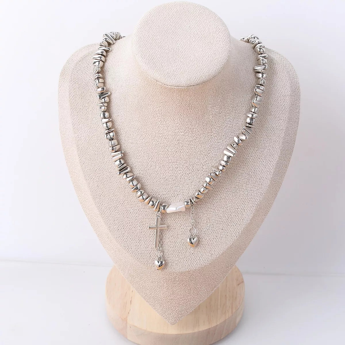 Chunky Chain Cross Pendant Necklace
