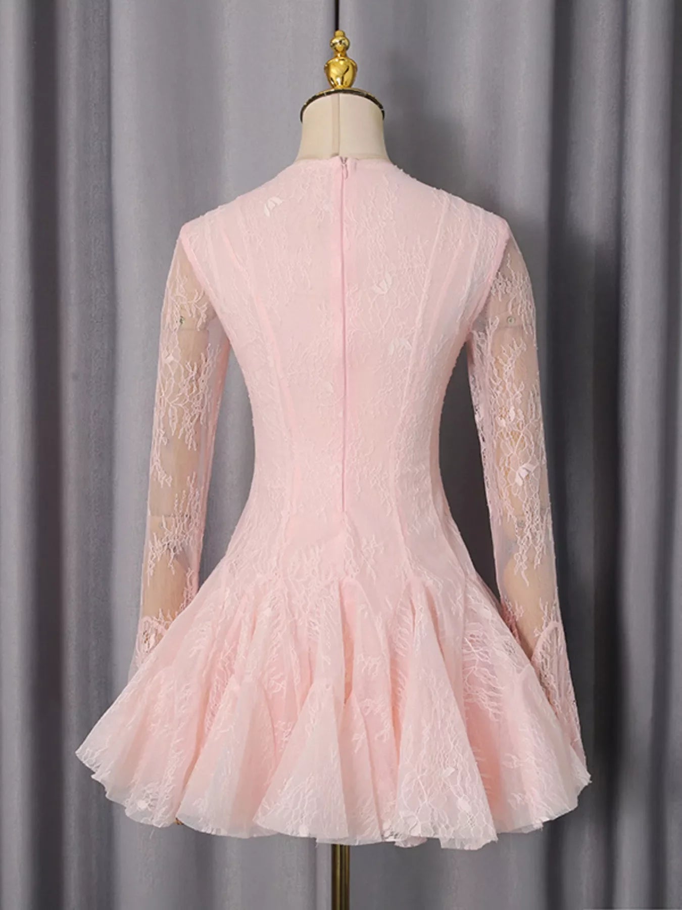 Lace Flare Sleeve Mini Dress