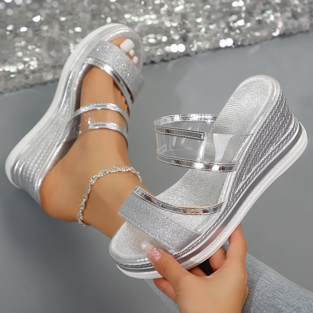 Open Toe Platform Wedge Sandals
