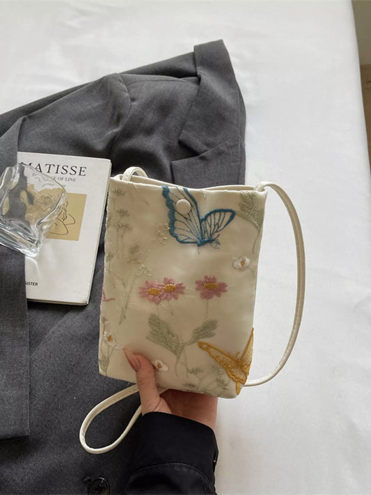 Embroidered Lightweight Crossbody Bag