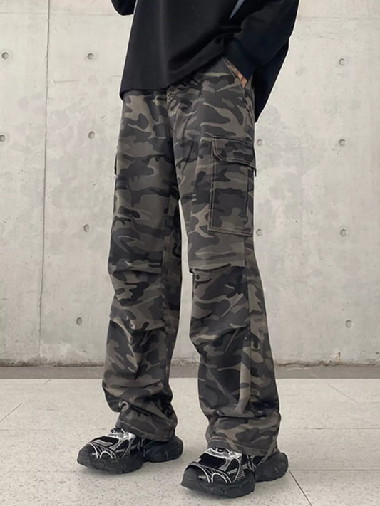 Men's Full Size Camouflage Wide Leg Jeans Plus Size