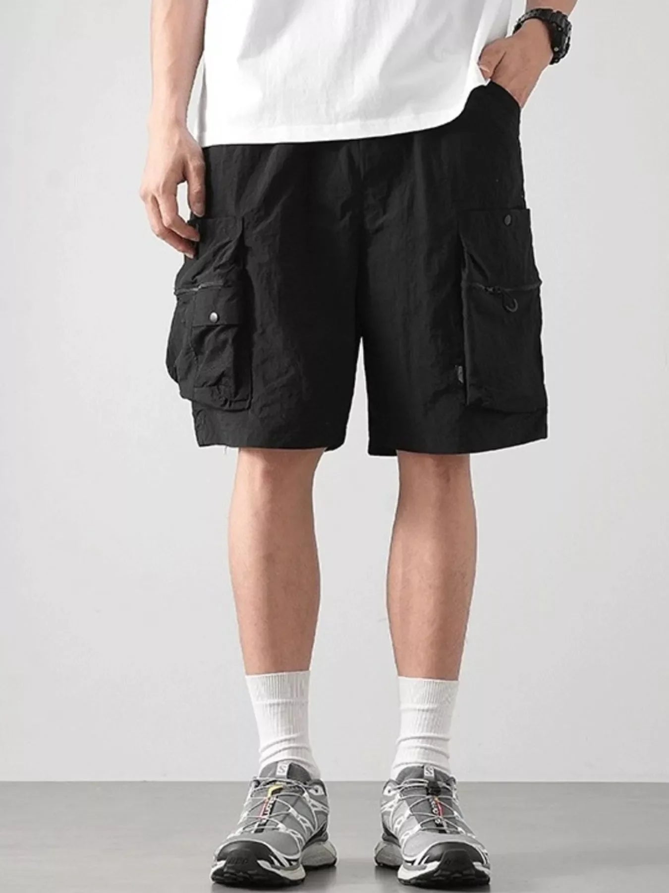 Men's Plus Size Cargo Shorts with Multiple Pockets
