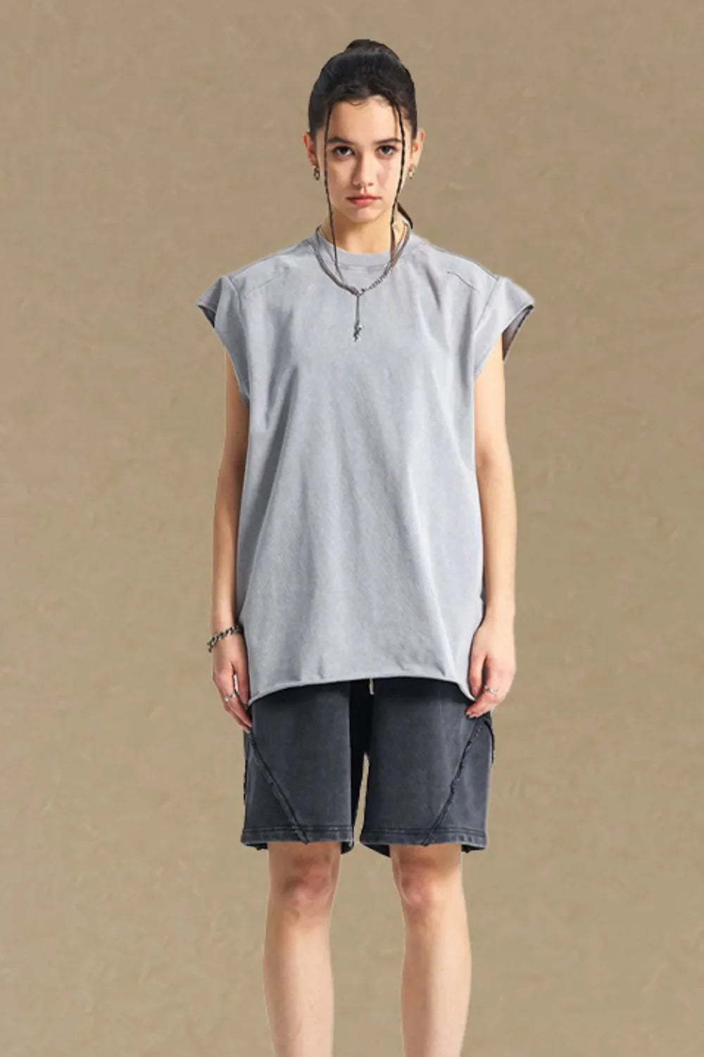 Men's Washed Round Neck Tank