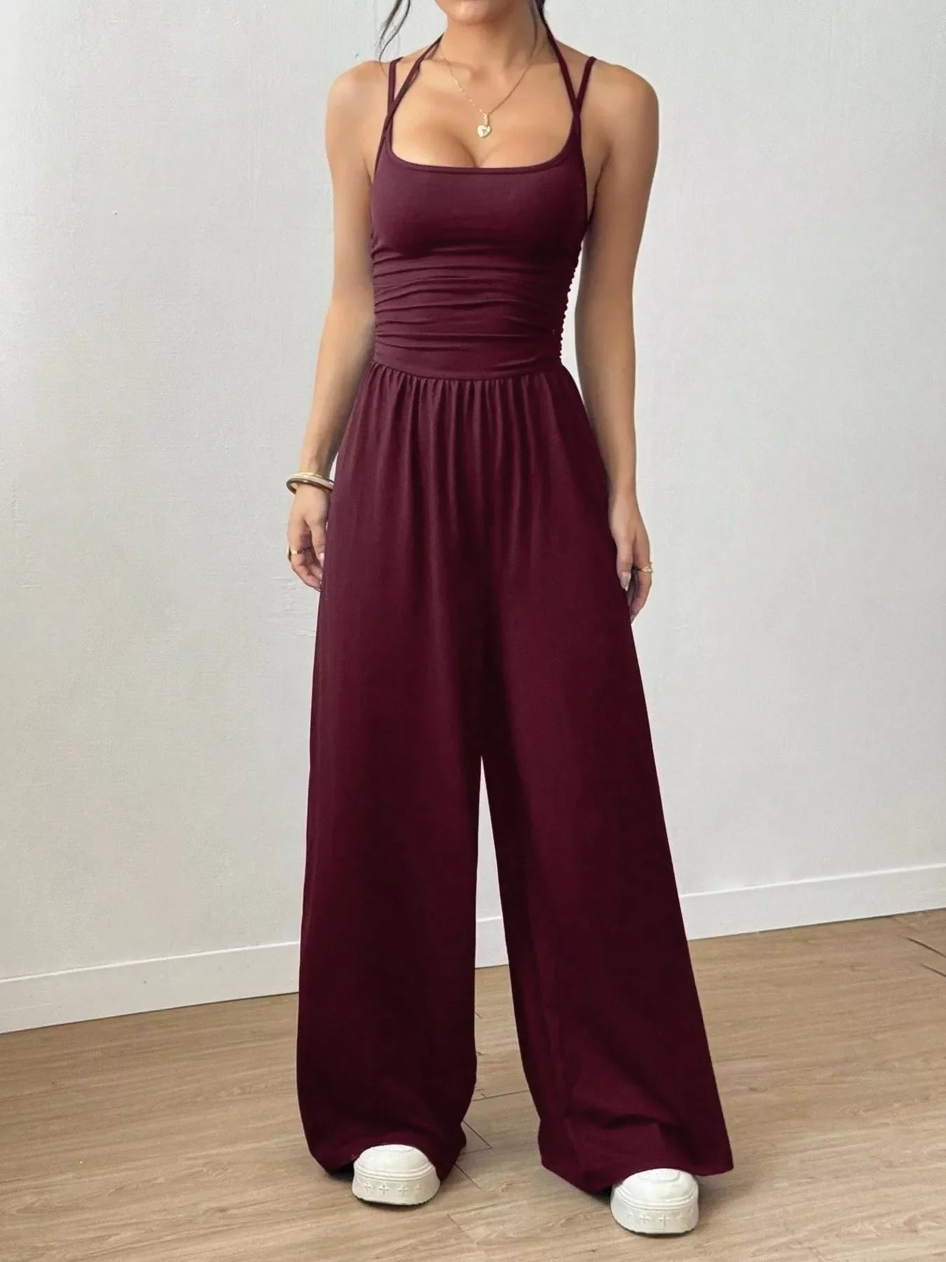 Spaghetti Strap Wide-Leg Jumpsuit
