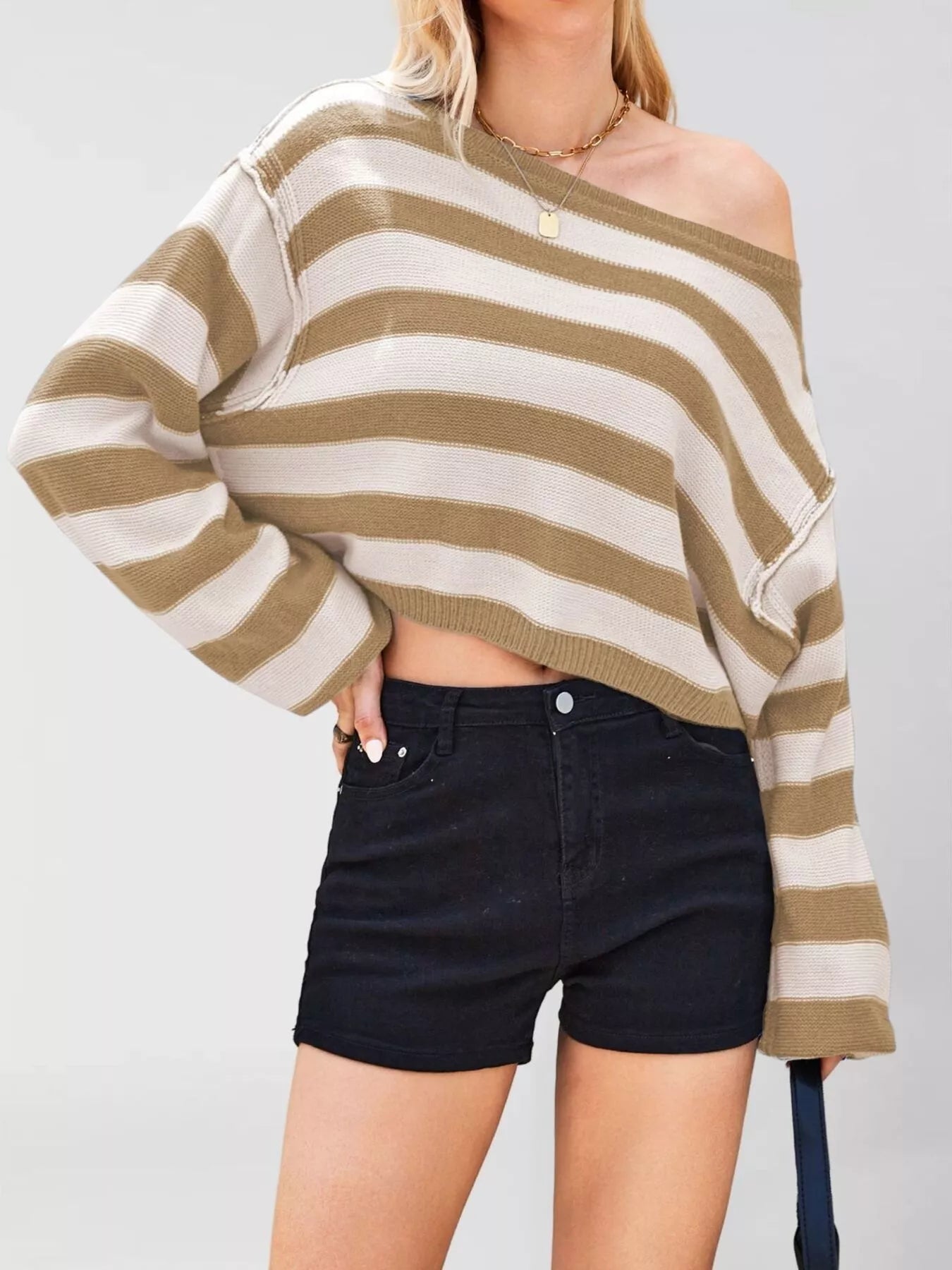Striped Boat Neck Sweater