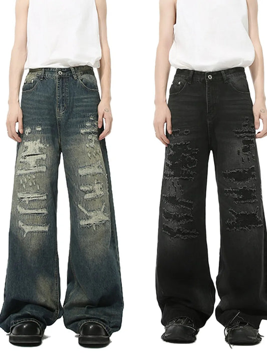 Distressed Wide Leg Jeans