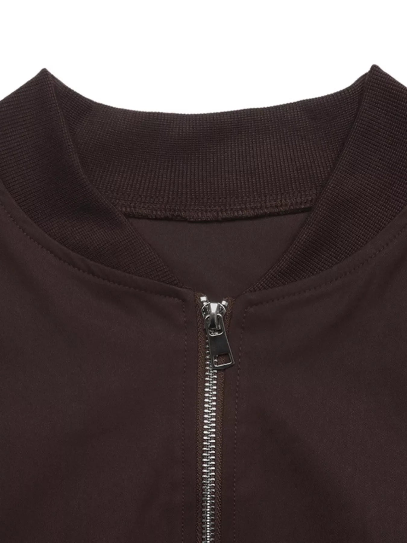 Zip Up Dropped Shoulder Jacket