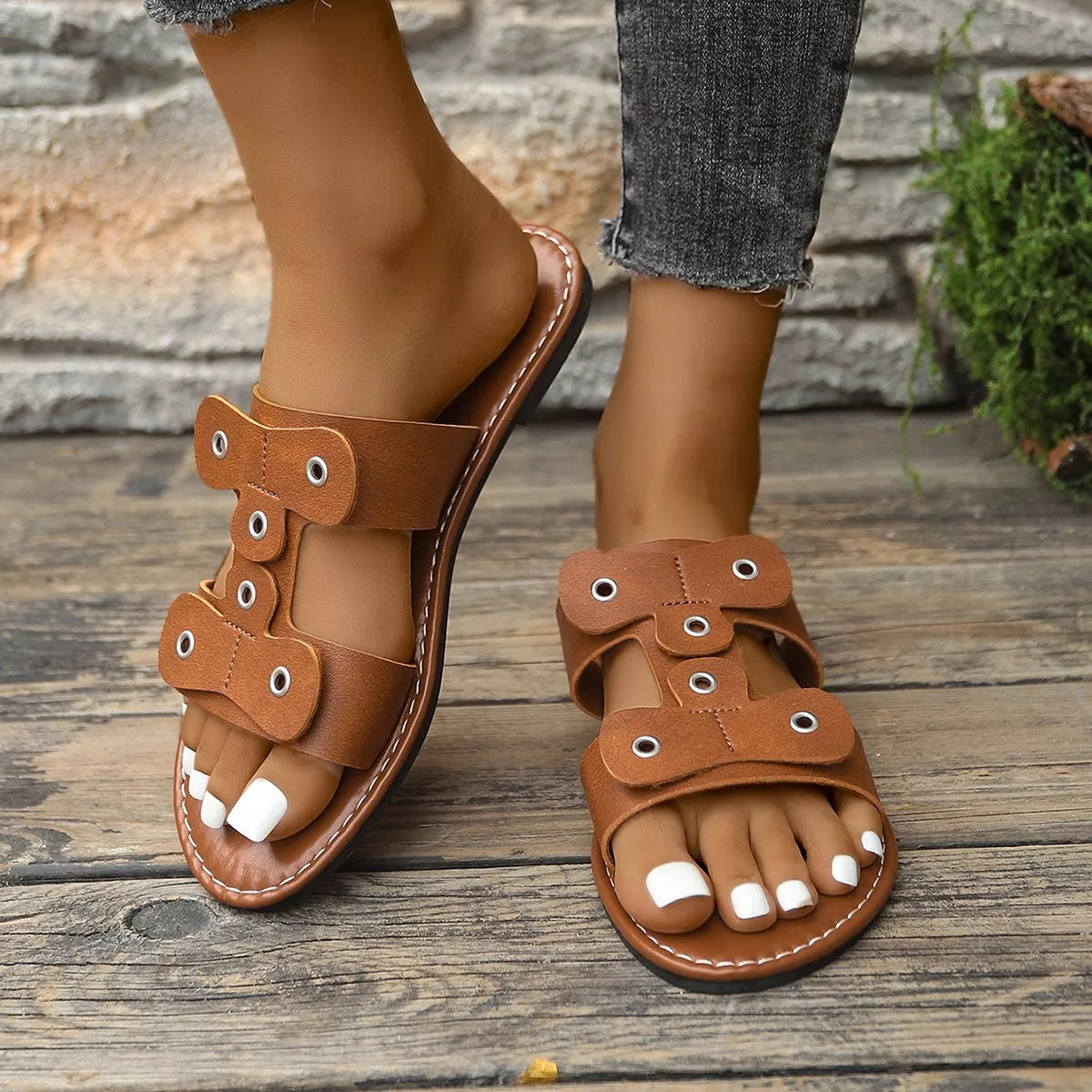 Open Toe Flats Sandals