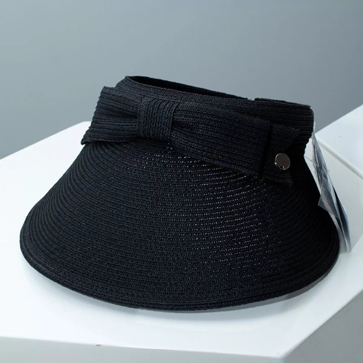 Bowknot Straw Sun Visor Hat