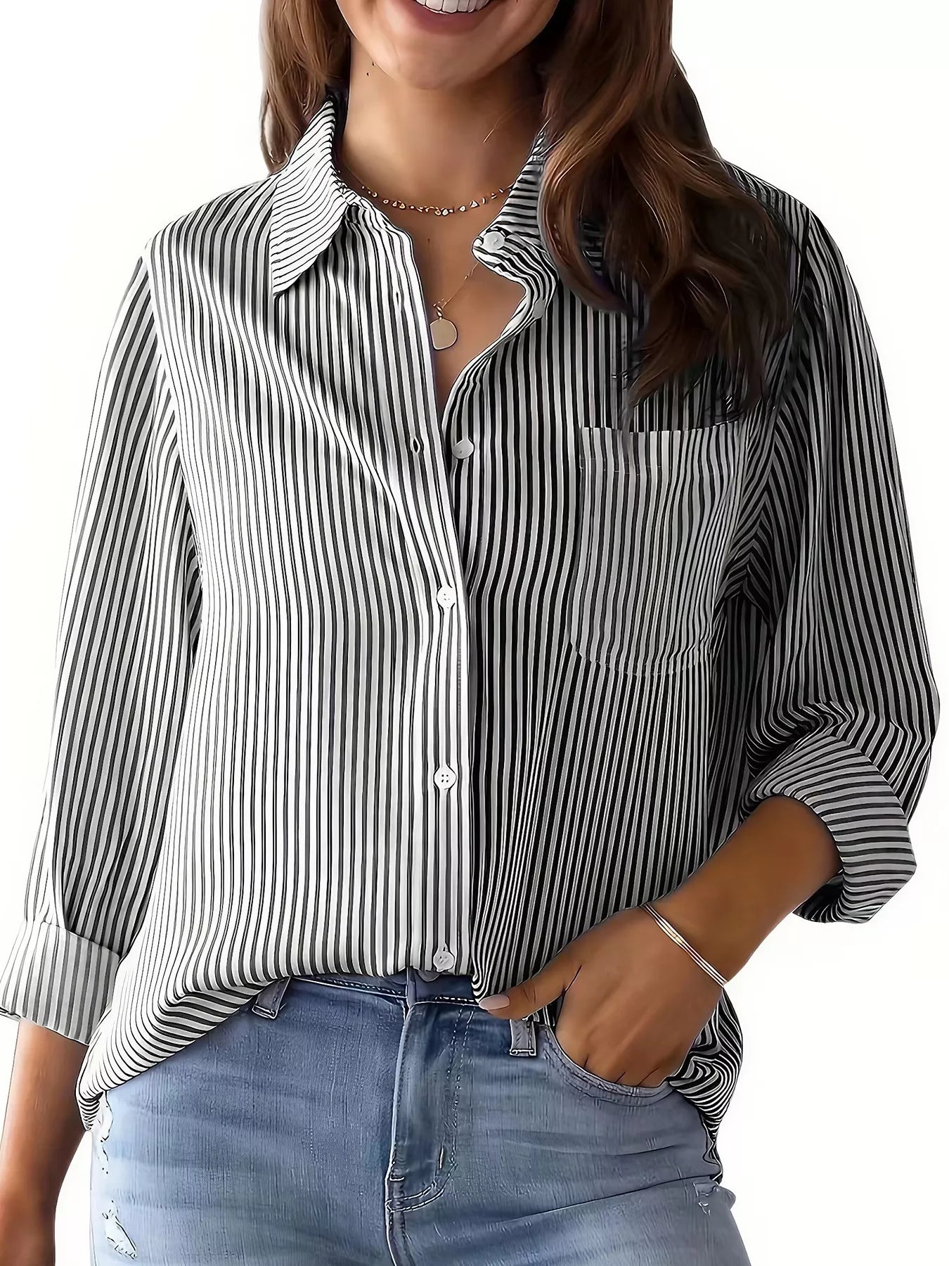 Classic Striped Button-Down Shirt
