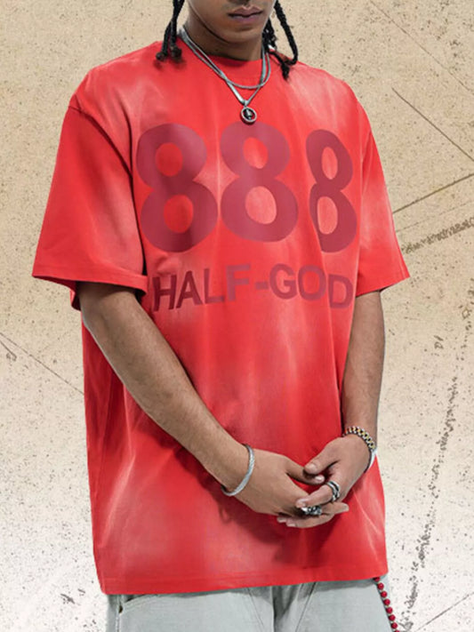 Men's 888 Half-God Graphic Washed T-Shirt