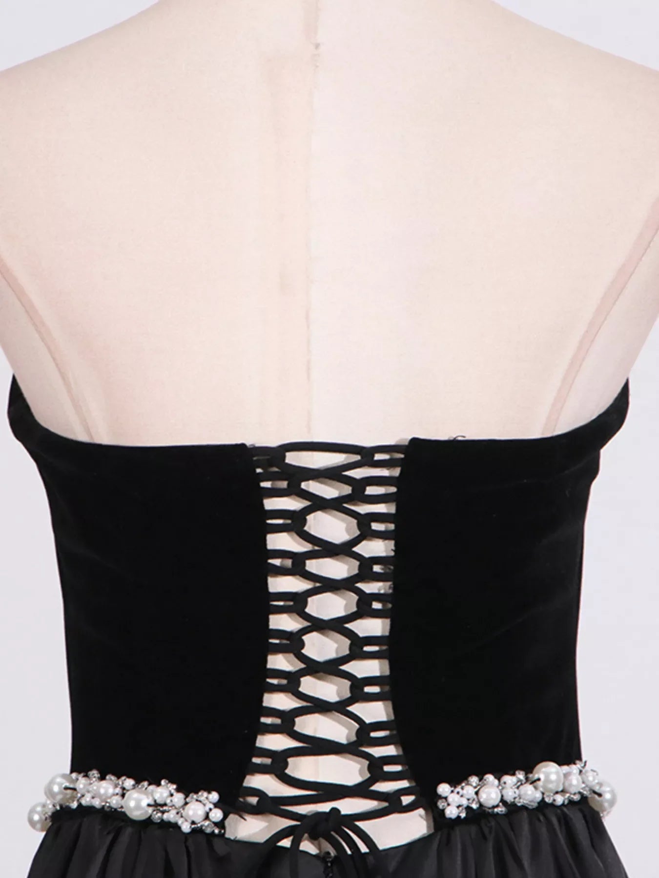 Lace Up Back Tube Maxi Dress